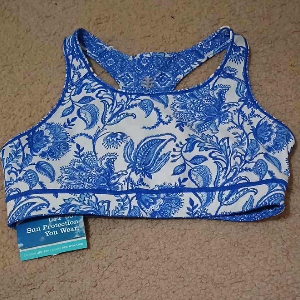 Coolibar UPF 50+ Reversible Medley Swim & Sports Bra Women's Size Medium NWT - Picture 4 of 8